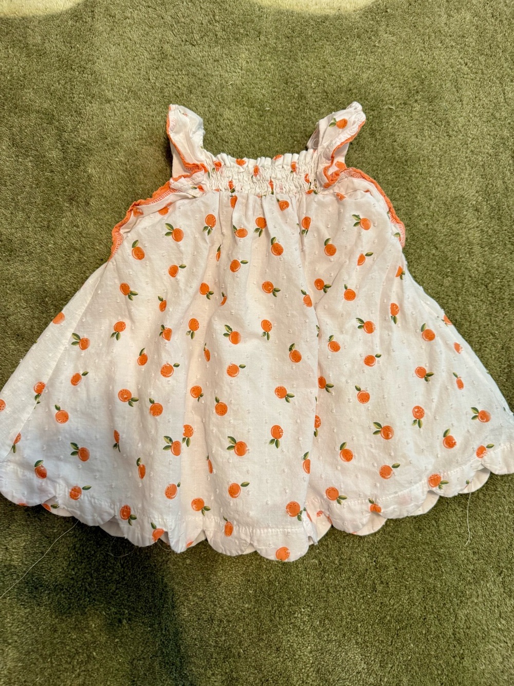 18mo White Orange Print Sundress